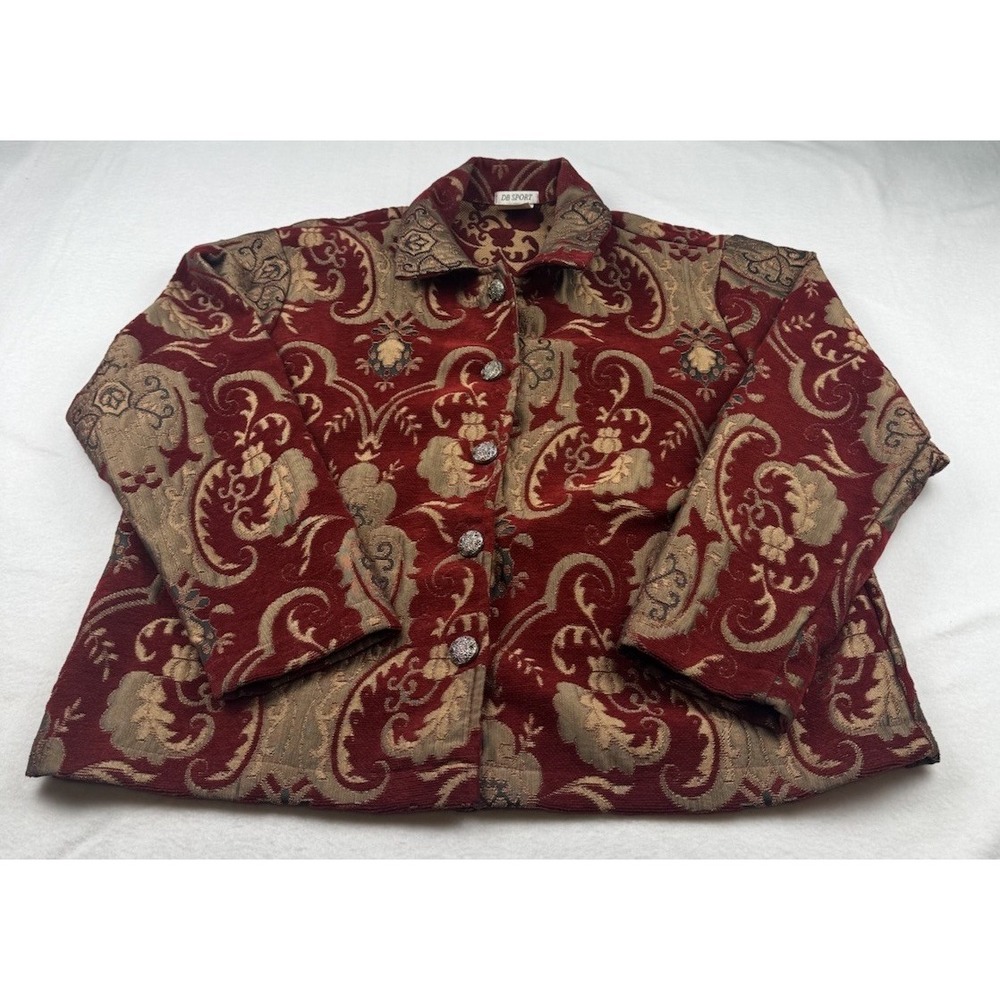 DB Sport Tapestry Jacquard Blazer Jacket Women's M USA Vintage
